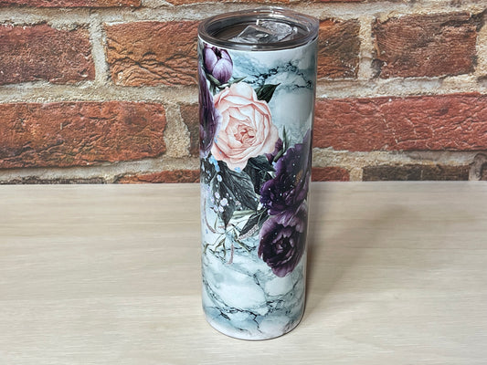 20 OZ marble with flower
